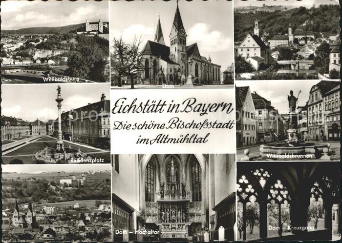 Eichstaett Oberbayern Dom Residenzplatz Wilibaldsbrunnen