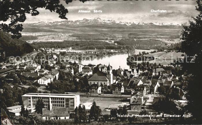 Waldshut Tiengen Rhein mit Altmann Saentis und Churfirsten