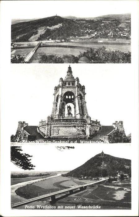 Porta Westfalica Panorama Kaiser Wilhelm Denkmal Neue Weserbruecke