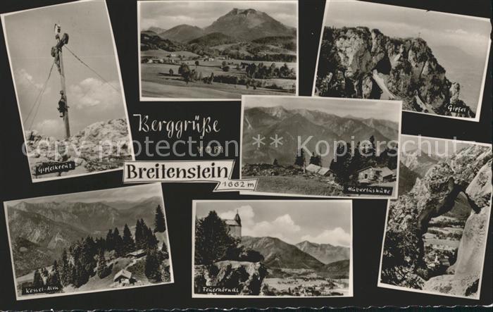 Miesbach Gipfelkreuz Breitenstein Gipfel Hubertushuette Kesselalm Feuerhoerndl