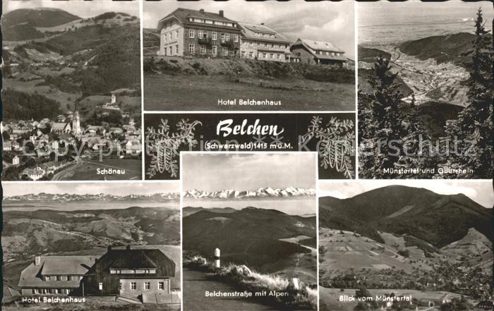 Belchen Baden Schoenau Hotel Belchenhaus Muenstertal Oberrhein Belchenstr mit Al