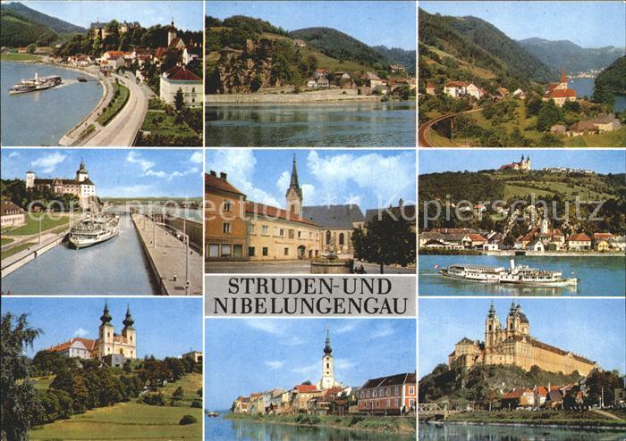 Grein Donau Oberoesterreich mit Sttruden St Nikola Persenbeu Ybbs Marbach Maria
