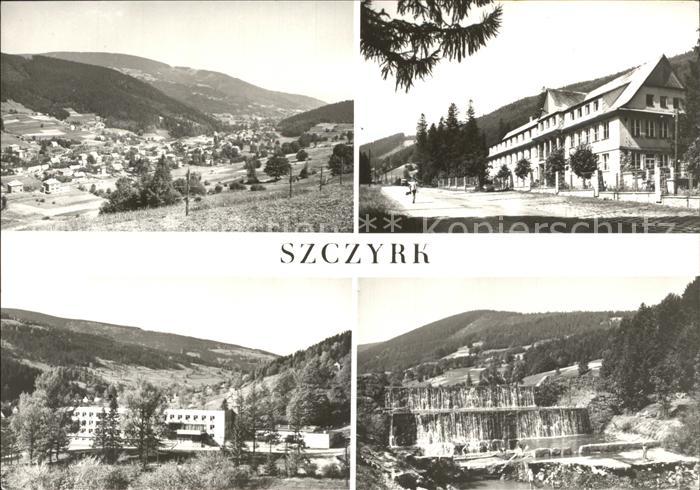Szczyrk Widok ogolny Gronie Dom Wycieczkowy PTTK Wodospad na Zylicy
