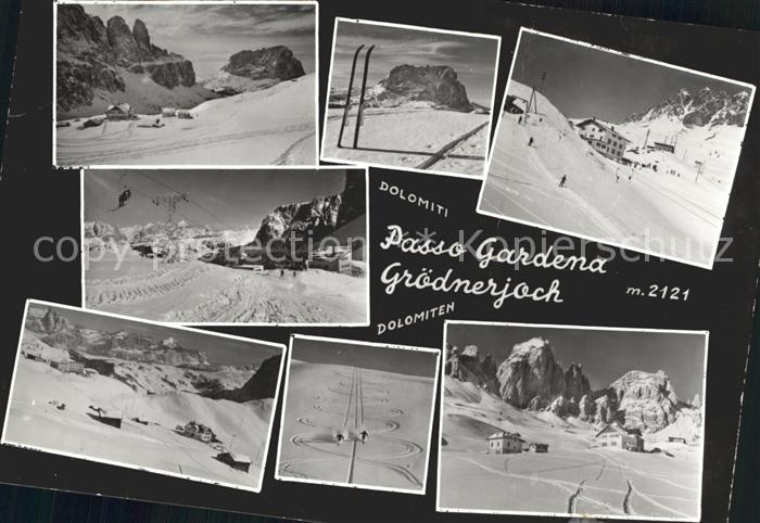 Groeden Tirol Groednerjoch Berghaus Frara Skipisten Panorama
