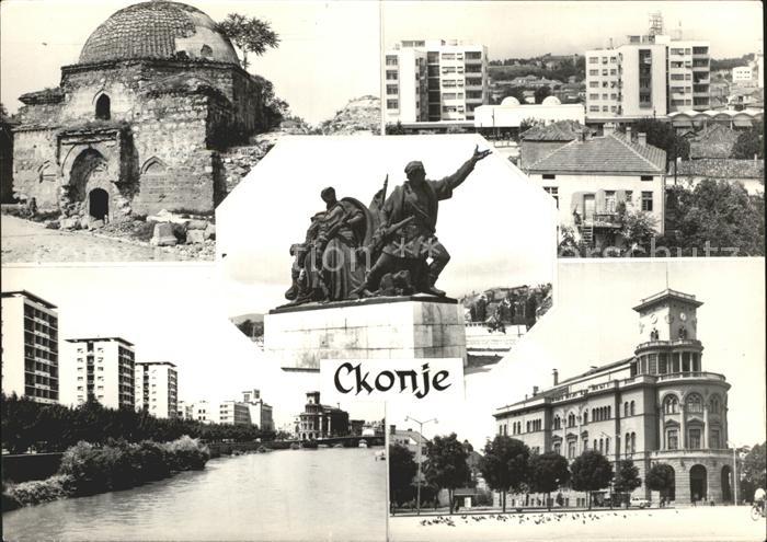 Skopje Skoplje Ruine Denkmal Hochhaeuser Hotel