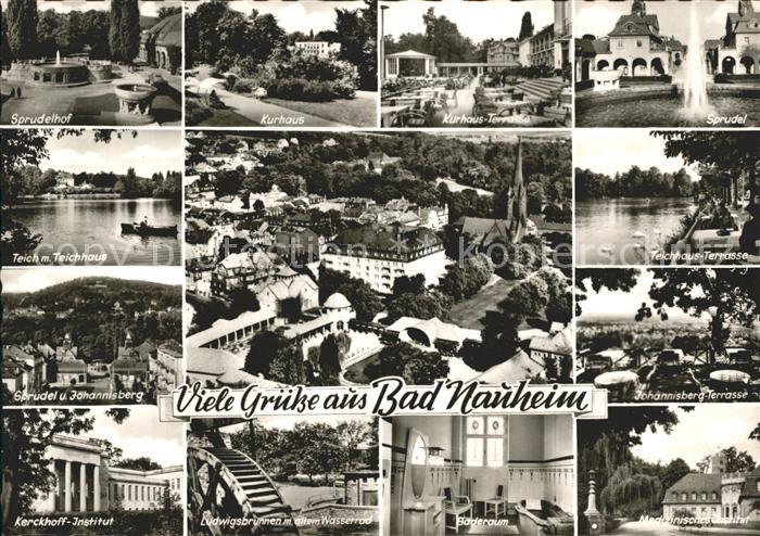 Bad Nauheim Kurhaus Sprudelhof Terrasse Sprudel Teich Teichhaus Johannisberg Ker