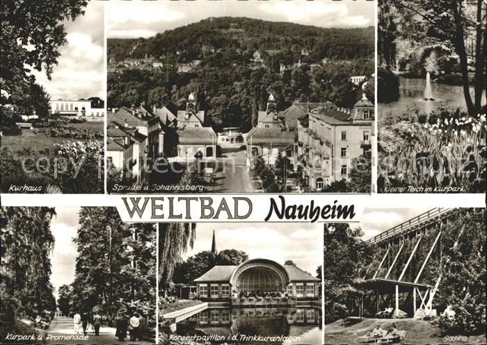 Bad Nauheim Kurhaus Sprudel und Johannisberg Teich Kurpark Promenade Konzertpavi