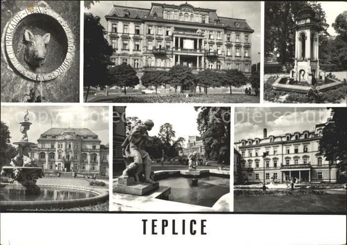 Teplice Schweinekopf Schloss Denkmal Brunnen Statue