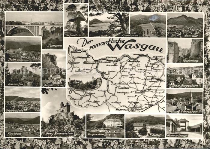 Wasgau Region Lageplan Pirmasens Lindelbrunn Annweiler Dahn Madenburg Drachenfel