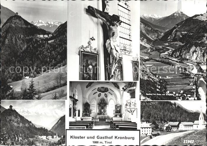 Kronburg Tirol Kloster und Gasthof Kronburg Kruzifix Kirche Inneres Innlauf bei