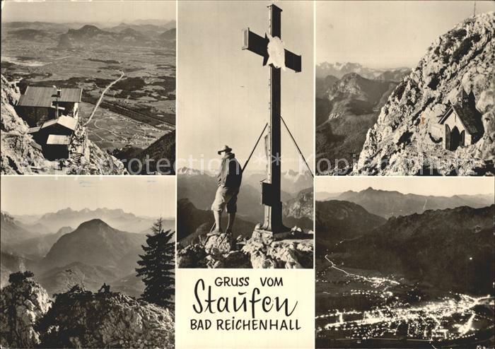 Bad Reichenhall Blick vom Staufen Berghuette Gipfelkreuz