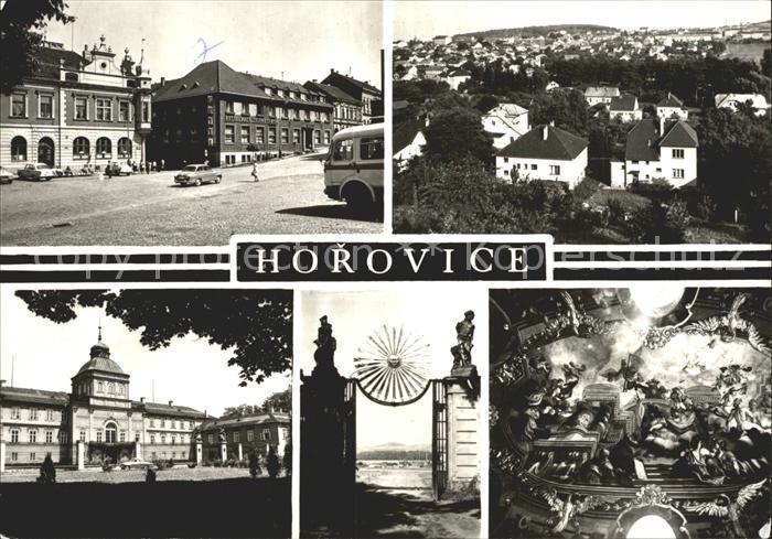 Horovice Deutsch Horschowitz Palackeho namesti Celkovy pohled Zamek polovina 18