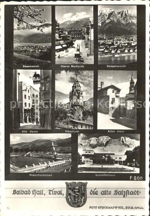 Hall Tirol Gesamt Oberer Stadtplatz Alte Gasse Muenzturm Altes Haus Freischwimmb