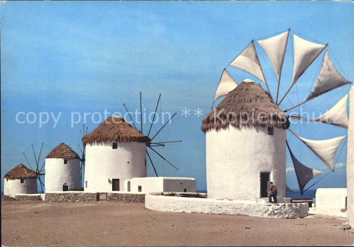 Mykonos Kykladeninsel aegaeis Malerische Windmuehle