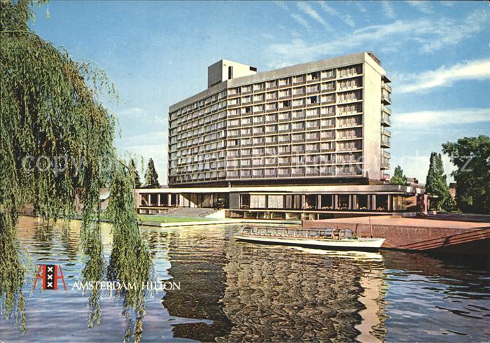 Amsterdam Niederlande Hilton Hotel Kanal Ausflugsboot