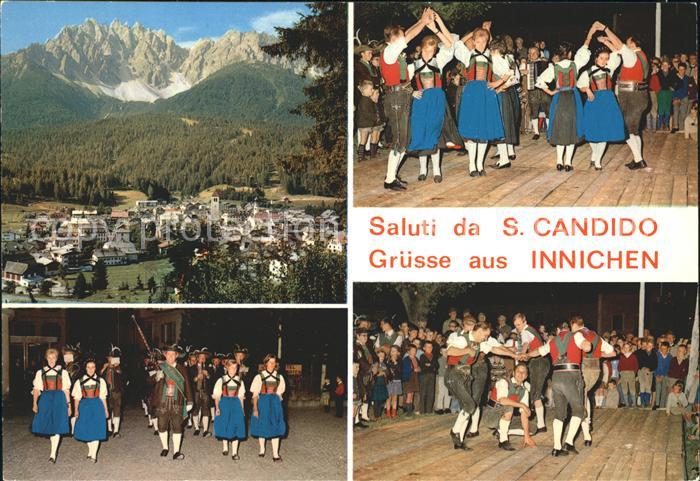 Innichen Suedtirol Musikkapelle Volkstanzgruppe Schuhplattler