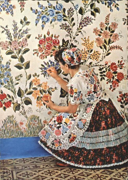 Kalocsai Ungarn Volkstracht Wandmalerei