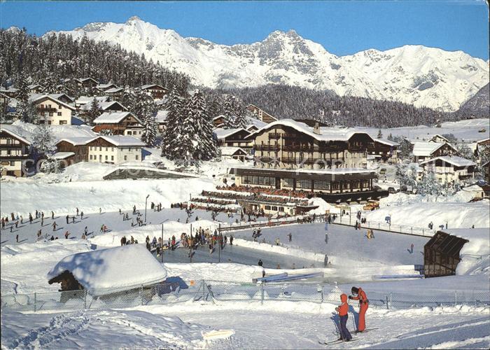 Seefeld Tirol Hotel Wetterstein Eislaufbahn Wettersteingebirge Wintersportplatz