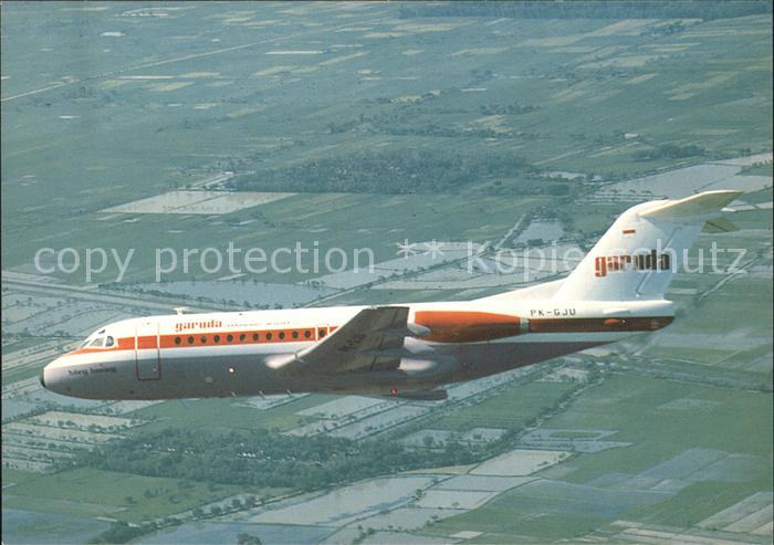 Flugzeuge Zivil Garuda Indonesian Airways Fokker F28 Mk1000 PK-GJU