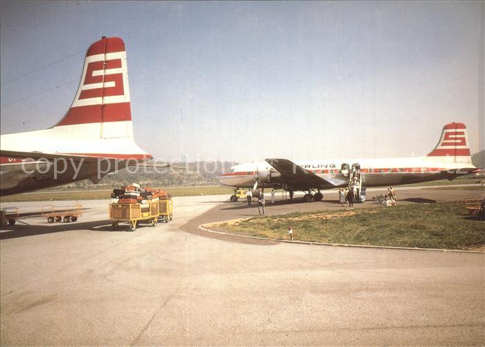 Flugzeuge Zivil Two Sterling DC-6B Albenga Airport