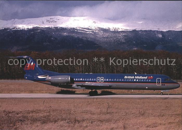 Flugzeuge Zivil British Midland Fokker 100 G-BVJB c/n 1