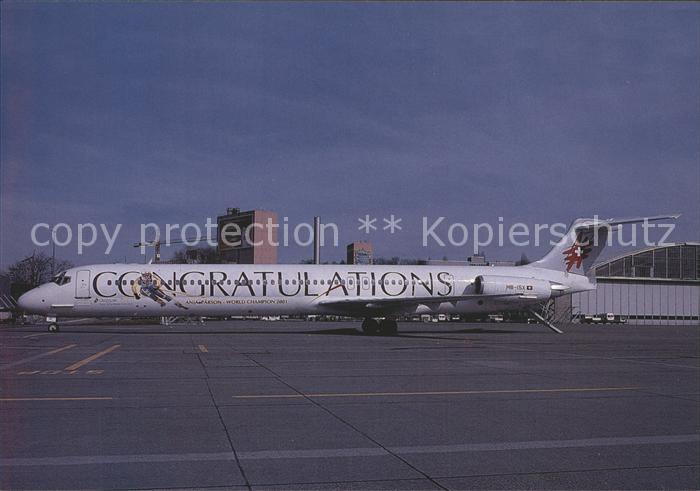 Flugzeuge Zivil Crossair Congratulations Anja Paerson McDonnell Douglas MD-83 HB