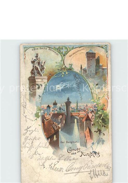 NueRNBERG  CITY Heidenturm Hans Sachs Denkmal Burghof