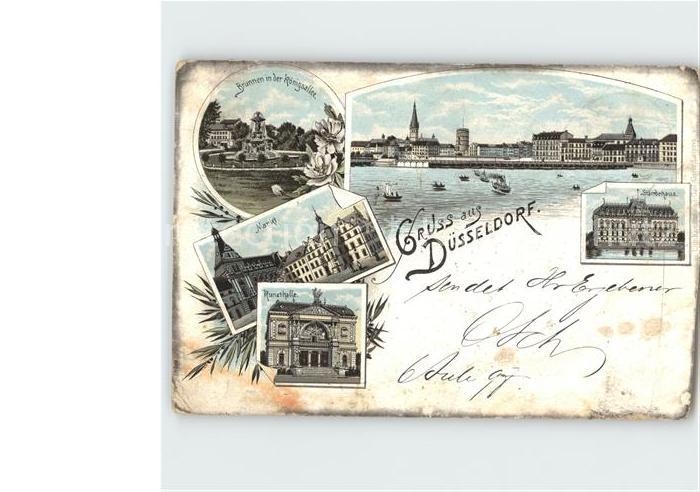 DuessELDORF  CITY Brunnen Koenigsallee Markt Kunsthalle Bahnpost