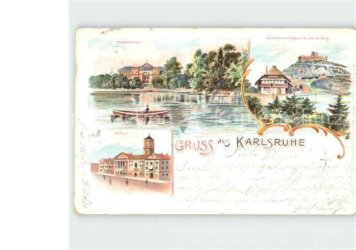 Karlsruhe Stadtgarten Rathaus Schwarzwaldhaus