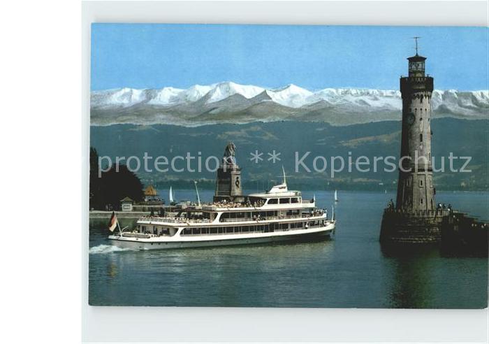 Motorschiffe Lindau Bodensee Hafeneinfahrt