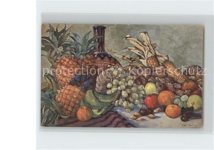 Obst Fruechte Kolonien Ananas Trauben Bananen Kolonialkriegerdank