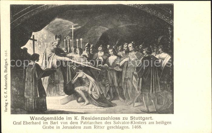 STUTTGART  CITY Wandgemaelde K. Residenzschloss Graf Eberhard Bart Patriarchen S
