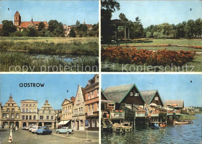 Guestrow Mecklenburg Vorpommern Schanze Rosengarten Markt Bootshaeuser Inselsee