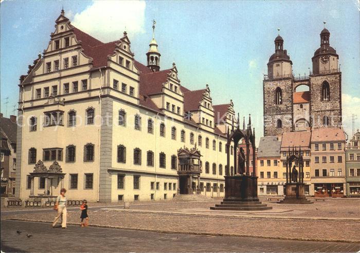 Wittenberg Lutherstadt Markt Rathaus Stadtkirche