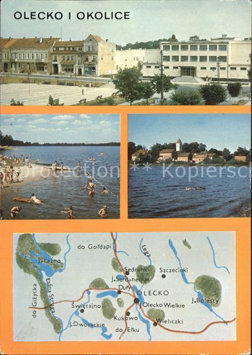 Olecko Plac Wolnosci Plaza nad jeziorern