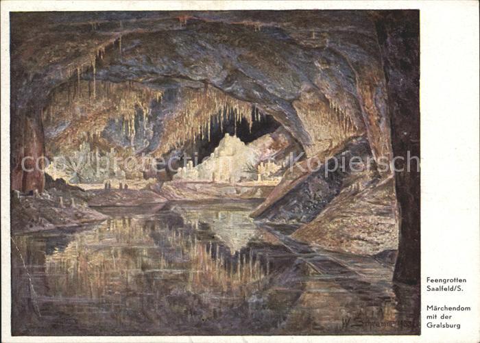 Saalfeld Saale Feengrotten Maerchendom Gralsburg Kuenstlerkarte