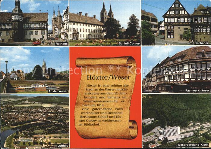 Hoexter Weser Schloss Corvey Rathaus Dechanei Fachwerkhaeuser