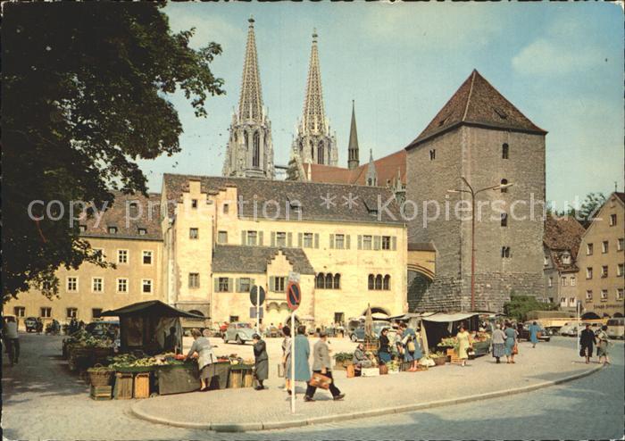 REGENSBURG Bayern Alter Kornmarkt Herzoghof Roemerturm