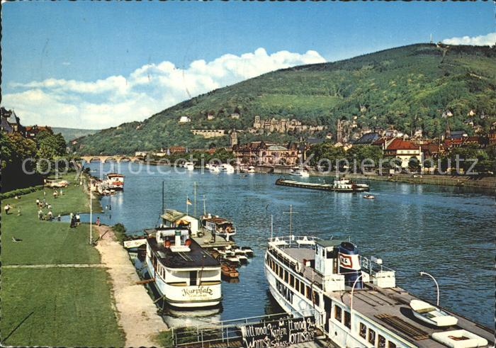 Heidelberg Neckar Schloss Rheinufer