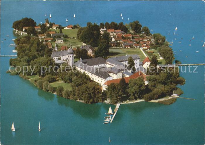 Fraueninsel Chiemsee Fliegeraufnahme Abtei Frauenwoerth