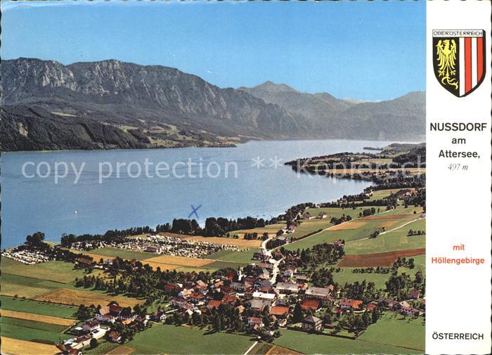 Nussdorf Attersee Fliegeraufnahme Hoellengebirge