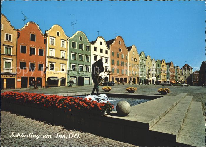 Schaerding Stadtplatz Christophorus Brunnen Silberzeile
