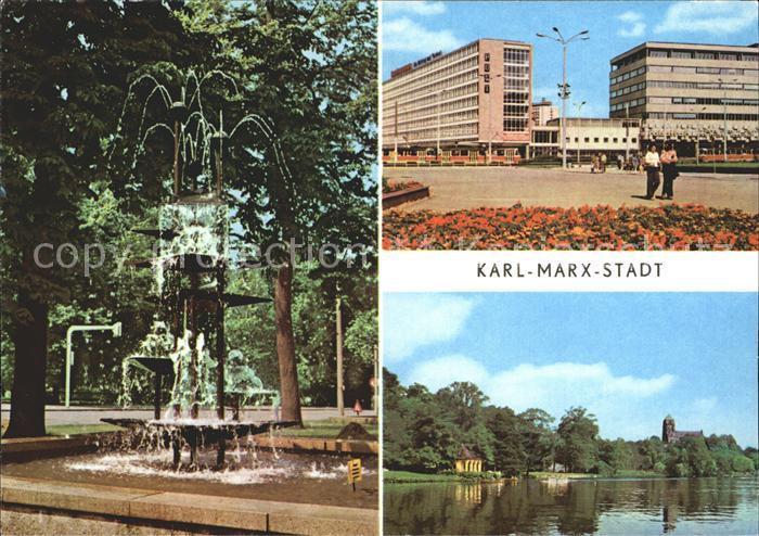 Karl-Marx-Stadt CHEMNITZ Klapperbrunnen Kreuzung Strasse Nationen Ernst-Thaelman