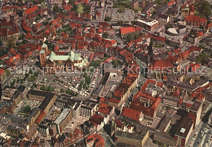 Muenster Westfalen Fliegeraufnahme Dom Lambertikirche Prinzipalmarkt