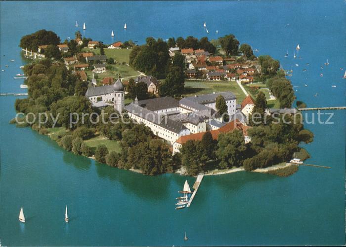 Fraueninsel Chiemsee Fliegeraufnahme Abtei Frauenwoerth