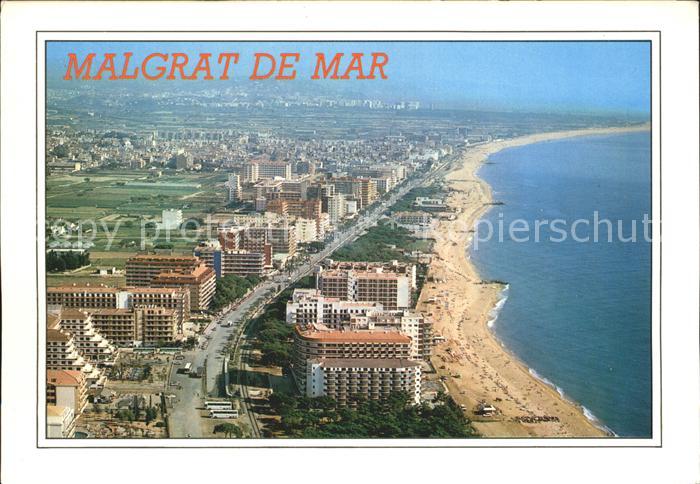 Malgrat de Mar Fliegeraufnahme Teilansicht mit Strand