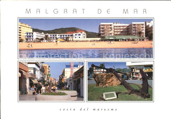 Malgrat de Mar Platz Fussgaengerzone und Strand