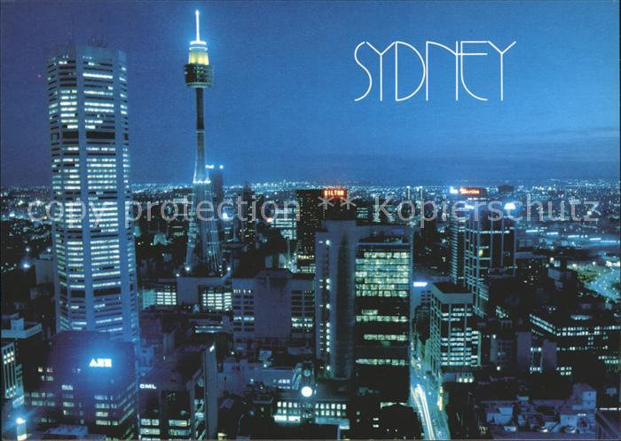 Sidney British Columbia Hochhaeuser bei Nacht