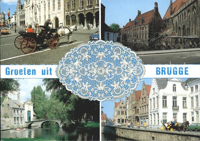 Bruges BRUGGE Belgie Pferdekutsche Kirche Altstadt