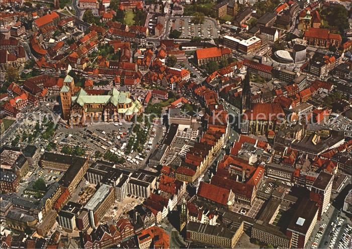 Muenster Westfalen Dom Lambertikirche Prinzipalmarkt Fliegeraufnahme
